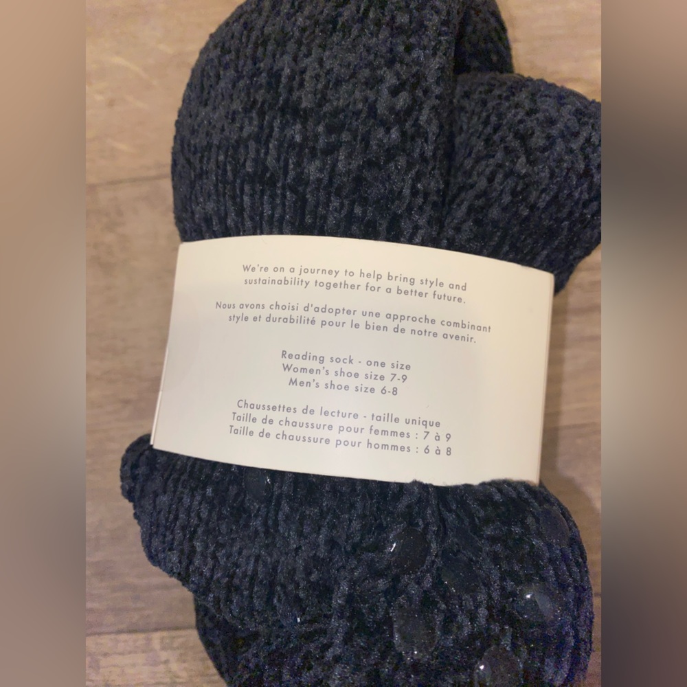Indigo Charcoal Sherpa-Lined Socks - Picture 3 of 5